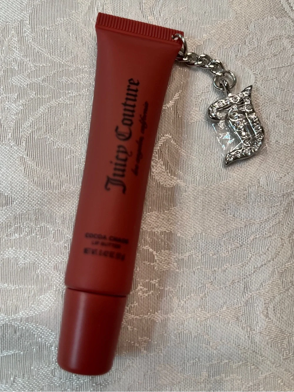 Juicy Couture Cocoa Chaos Lip Butter with Silver Crystal Studded J Charm